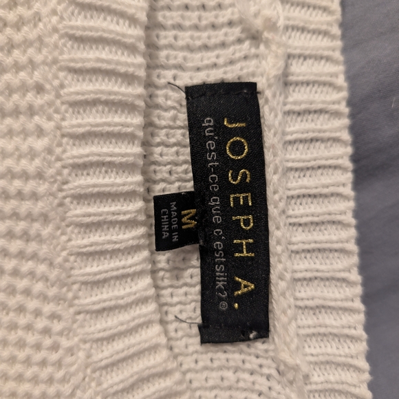 Vintage Y2K Joseph A Granny Square Crochet Sweater White Knit Boho [Size M] - Picture 5 of 7